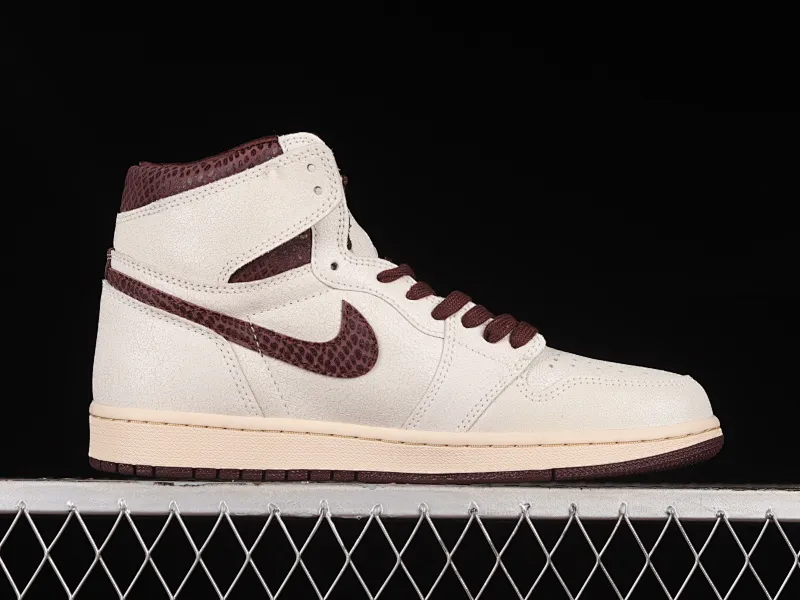 All categories Air Jordan Jordan series basketball shoes Air Jordan 1 High LJR version A Ma Maniere x Air Jordan 1 High OG AJ1 Joe 1 joint model snakeskin pattern high-top basketball shoes DO7097-100